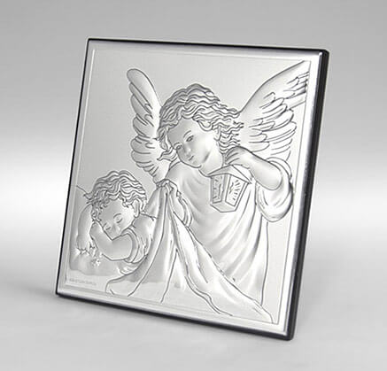 Engelchen über Kind Silber Bild für Patenkind; Hersteller: Valenti & Co