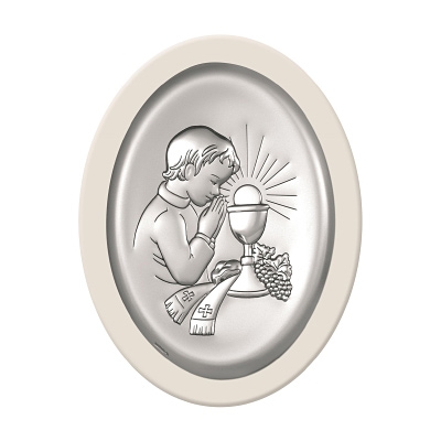 Kommunionsgeschenk Versilbertes Bild für Junge; Hersteller: Beltrami