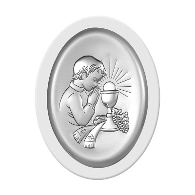 Kommunionsgeschenk Silbernes Bild für Junge Beltrami