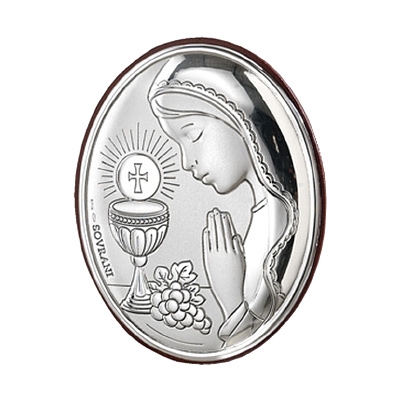 Andenken zur Kommunion für Mädchen Versilbertes Bild; Hersteller: Valenti & Co