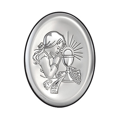 Kommuniongeschenk für Mädchen Silber Bild zur Erstkommunion; Hersteller: Beltrami