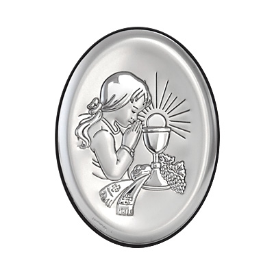 Kommuniongeschenk für Mädchen Silber Bild zur Erstkommunion Beltrami