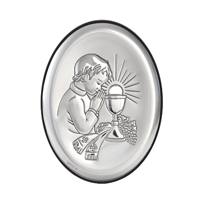 Kommuniongeschenk für Junge Silber Bild zur Erstkommunion; Hersteller: Beltrami
