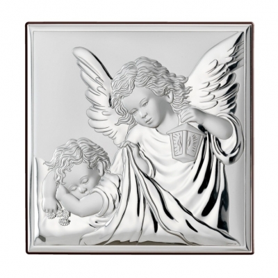 Engelchen über Kind Silber Bild für Patenkind; Hersteller: Valenti & Co