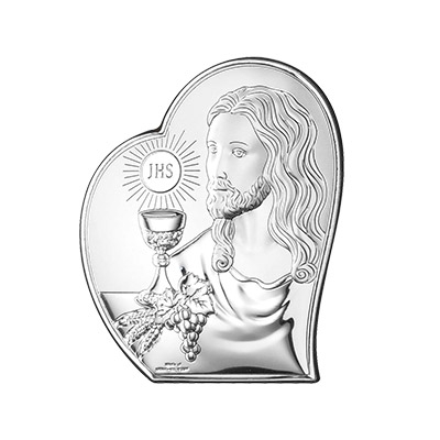 Jesus Christus zur Kommunion Silber Bild zur Erstkommunion Valenti & Co