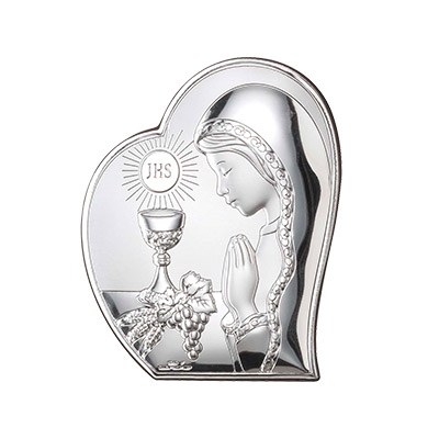 Kommuniongeschenk für Mädchen Silber Bild zur Erstkommunion; Hersteller: Valenti & Co