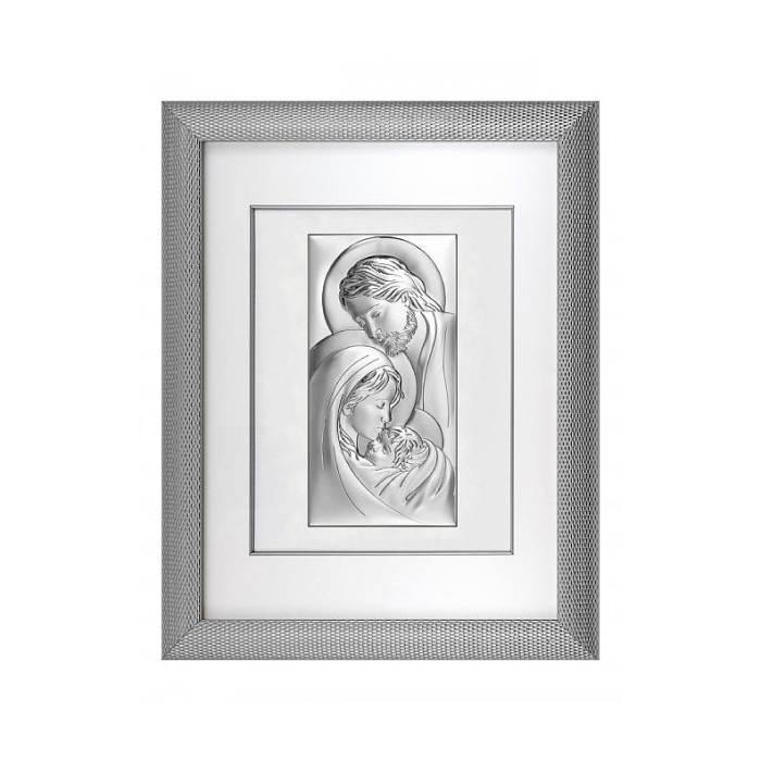 Heilige Familie Silber Bild in Rahmen hinter Glas Beltrami