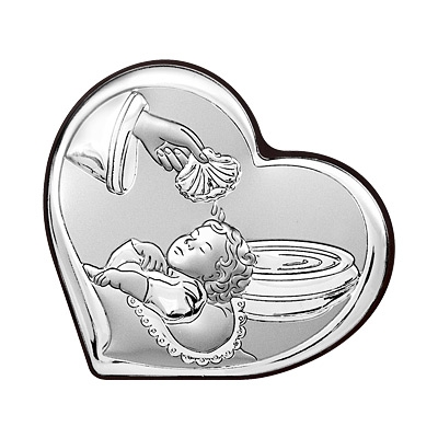Silber Bild zur Taufe Taufgeschenk für Patenkind; Hersteller: Beltrami