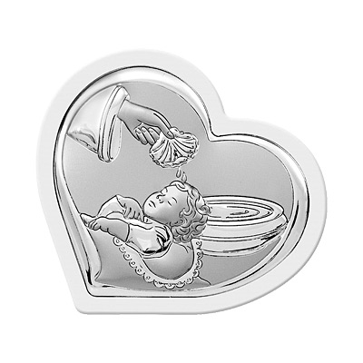 Silber Bild zur Taufe Taufgeschenk für Patenkind; Hersteller: Beltrami