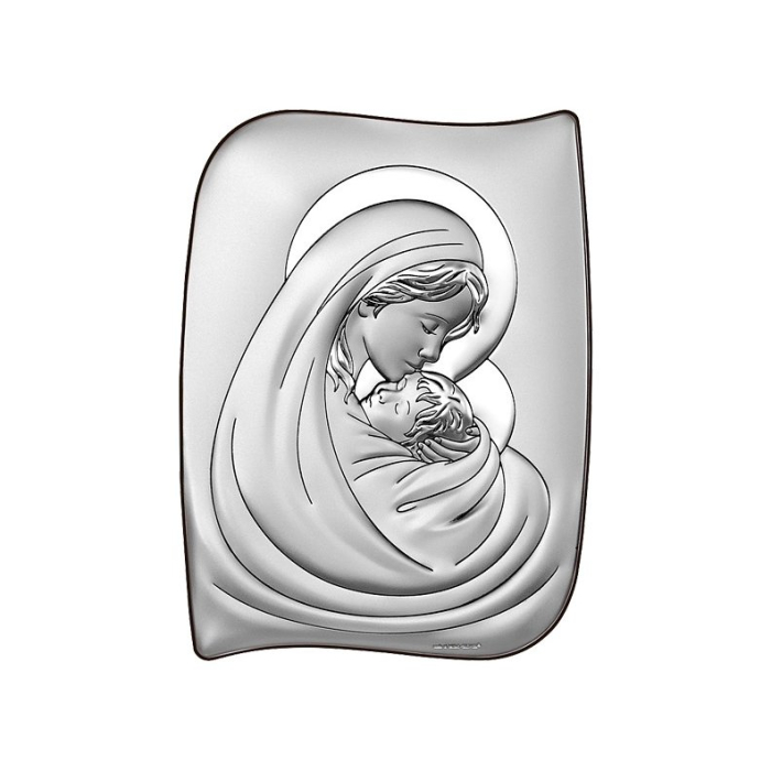 Gottesmutter Maria mit Kind Silber Bild Beltrami Beltrami