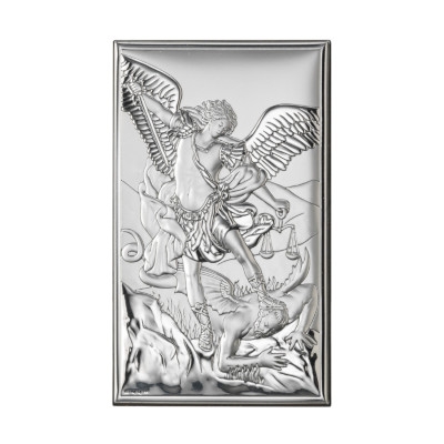 Erzengel Michael Silberbild zur Taufe; Hersteller: Valenti & Co