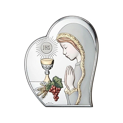 Silber Bild zur Kommunion für Mädchen Kommuniongeschenk Valenti & Co