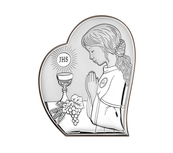Silber Bild zur Kommunion für Mädchen Kommuniongeschenk Beltrami