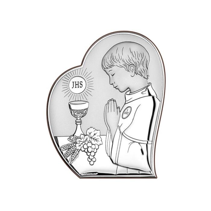 Silber Bild zur Kommunion für Junge Kommuniongeschenk Beltrami