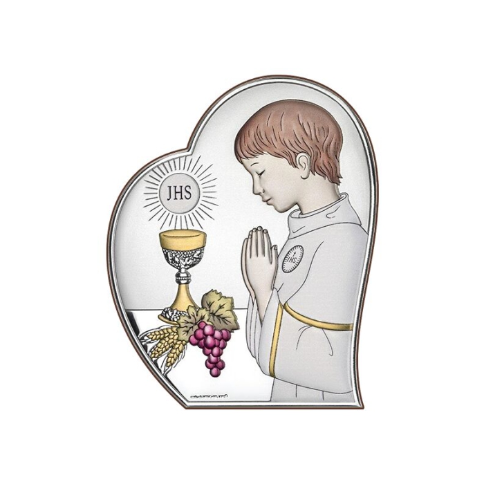 Silber Bild zur Kommunion für Junge Kommuniongeschenk Beltrami