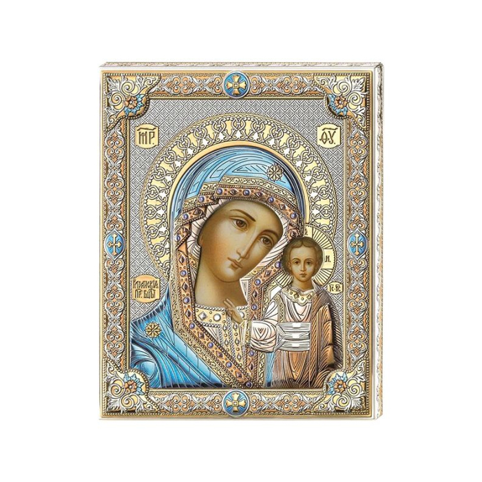 Gottesmutter von Kasan Silberne Ikone Beltrami