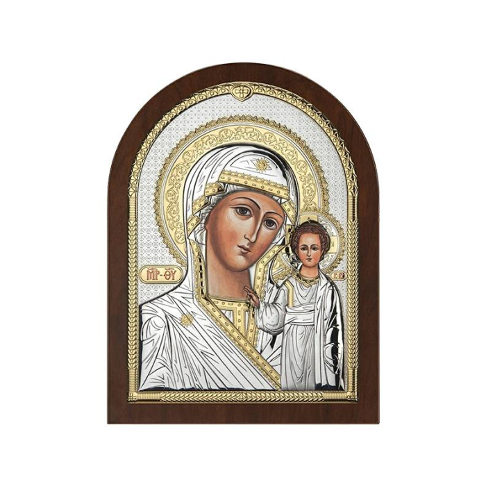 Gottesmutter von Kasan Silberne Ikone Beltrami