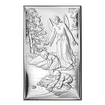 Schutzengel über Kind zur Taufe und Erstkommunion; Hersteller: Valenti & Co