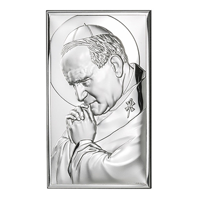 Papst Johannes Paul Versilbertes Bild; Hersteller: Valenti & Co